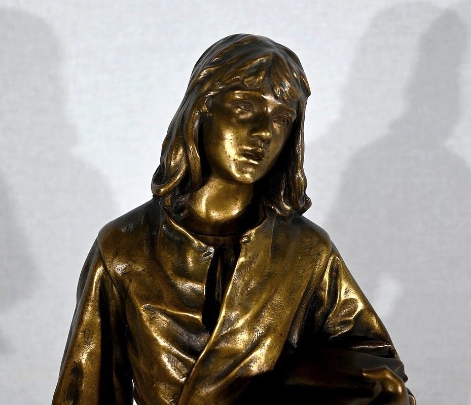 Bronze "Scholier Of The 15th Century", By Friedrich Beer   Late 19th Century photo 2152.7