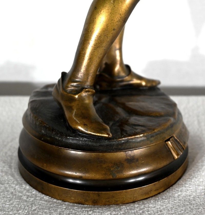 photo buy Bronze "Scholier Of The 15th Century", By Friedrich Beer   Late 19th Century