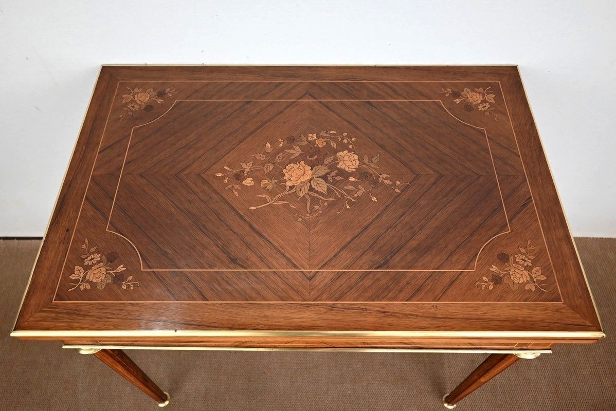 Rosewood Games Table, Louis XVI Style   Late 19th Century photo vinterior