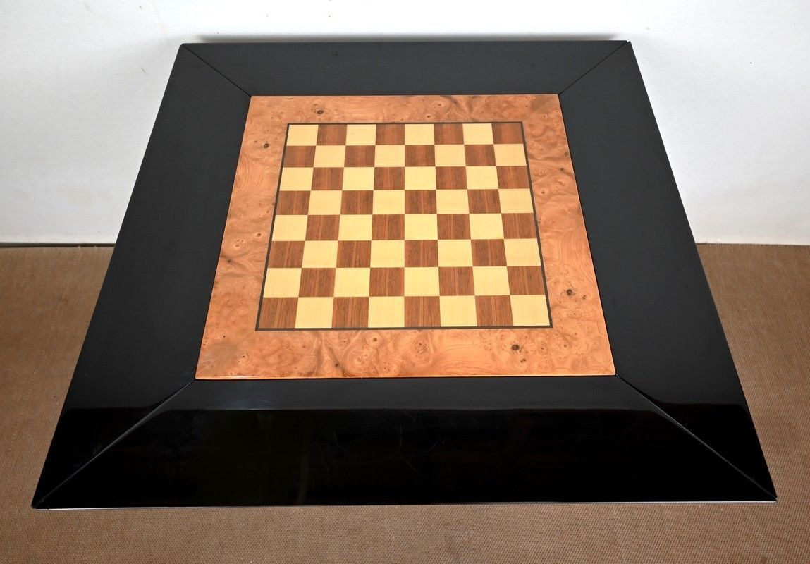 Set Of Games Table, Chessboard And Pair Of Paul Michel Chairs – 1970 photo 5016.1