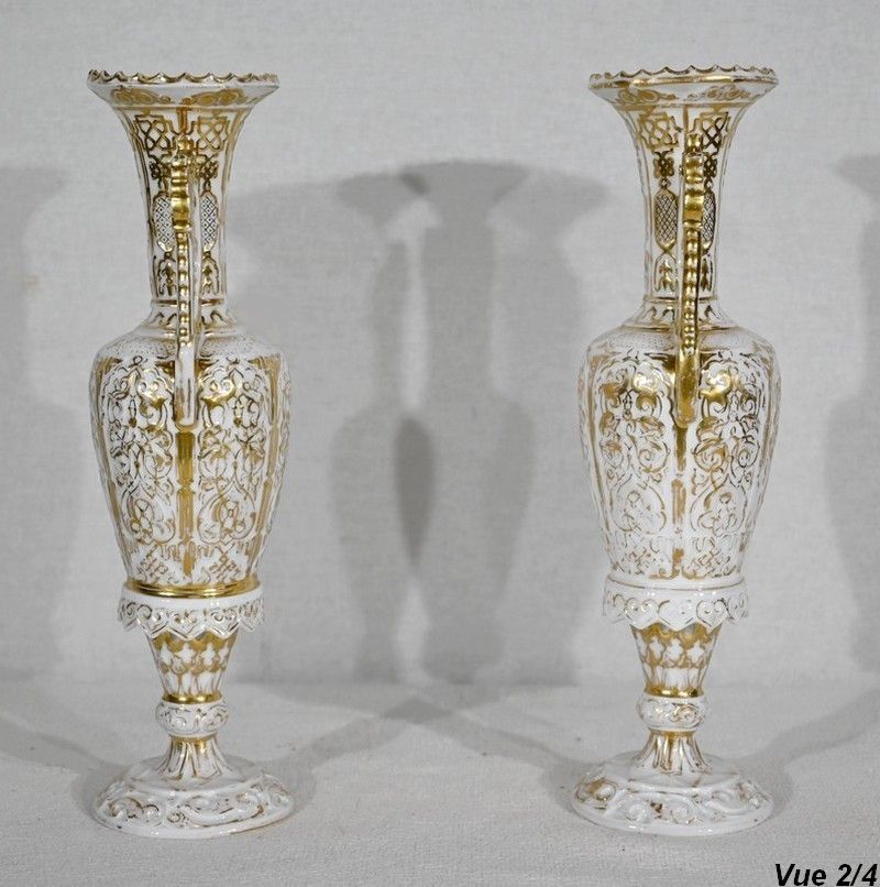 photo furniture Pair Of Paris Porcelain Vases   Late 19th Century