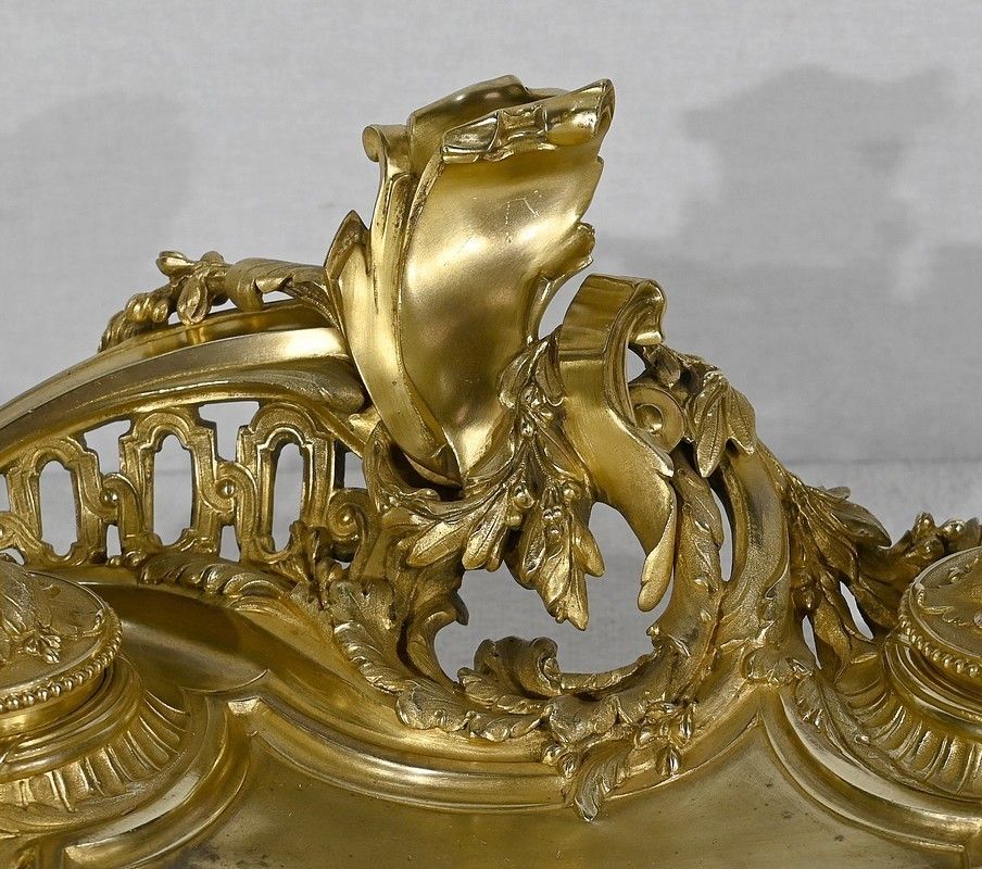 Inkwell In Gilt Bronze, Signed Vandevoorde   Early 20th Century photo buy