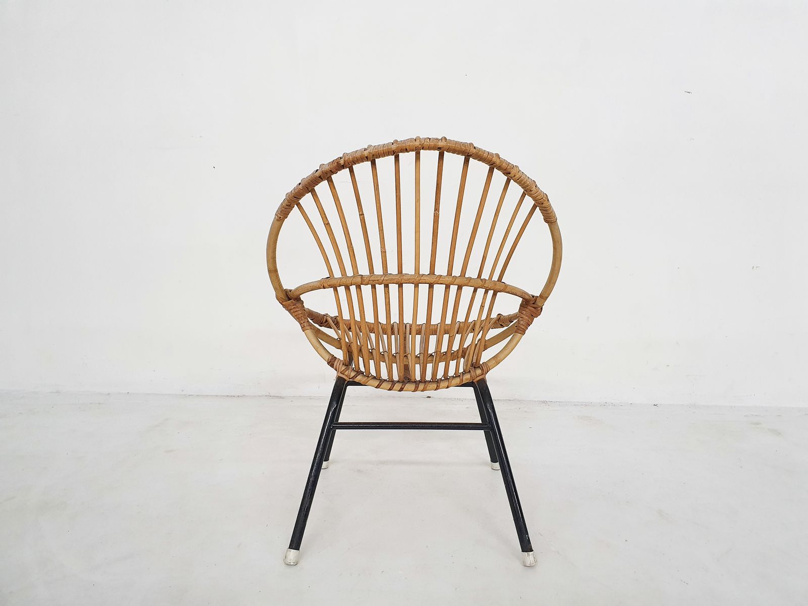 Rohe Noordwolde Rotan En Metalen Loungestoel, Nederland, Ca. Jaren 1950 photo Meubels