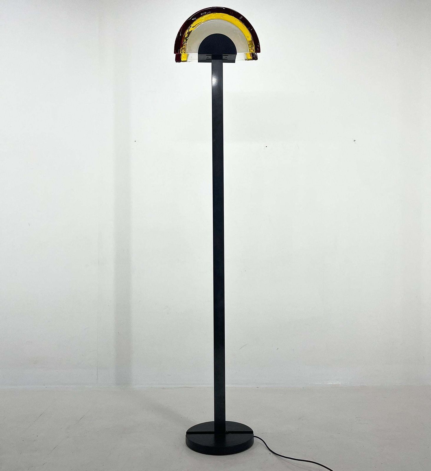 Rare 1980's Italian Av Mazzega Floor Lamp, Labelled, With Monogram
