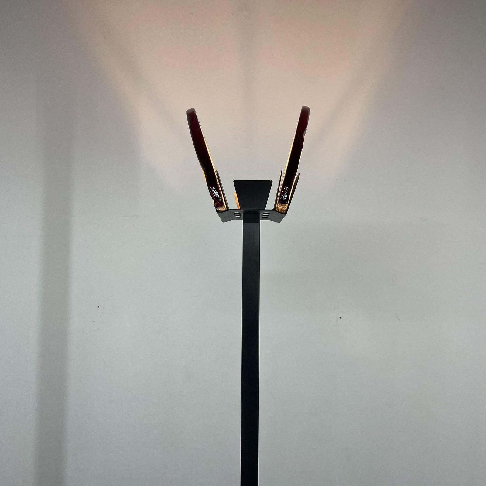 Rare 1980's Italian Av Mazzega Floor Lamp, Labelled, With Monogram photo vintage