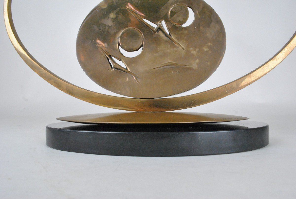 Art Carmello Cappello, Bronze Sculpture On Pedestal, Xxth Century photo