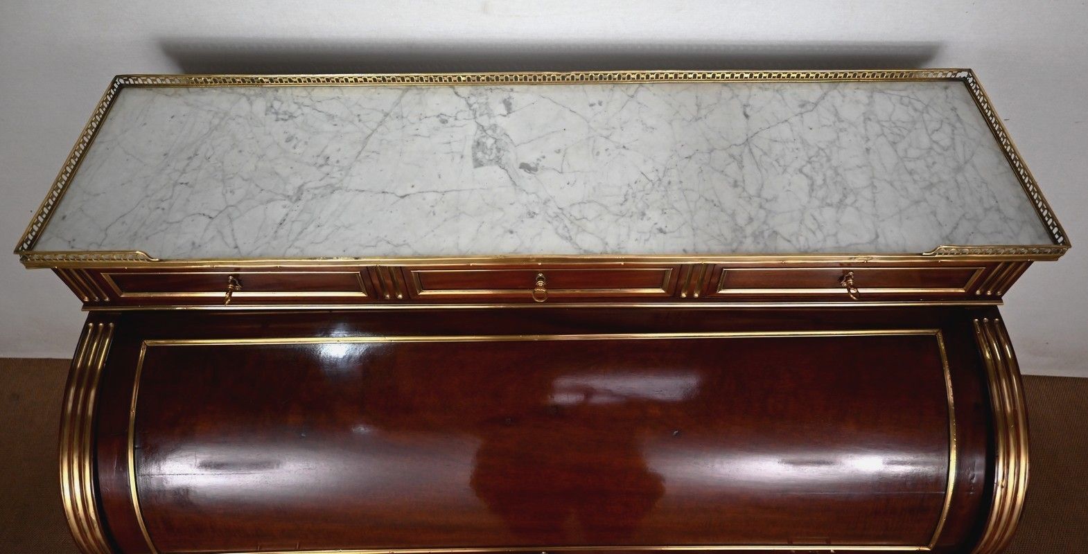 Important Cylinder Desk In Mahogany, Louis XVI Style, Napoleon III Period   2nd Half Of The 19th Century photo 6536.38