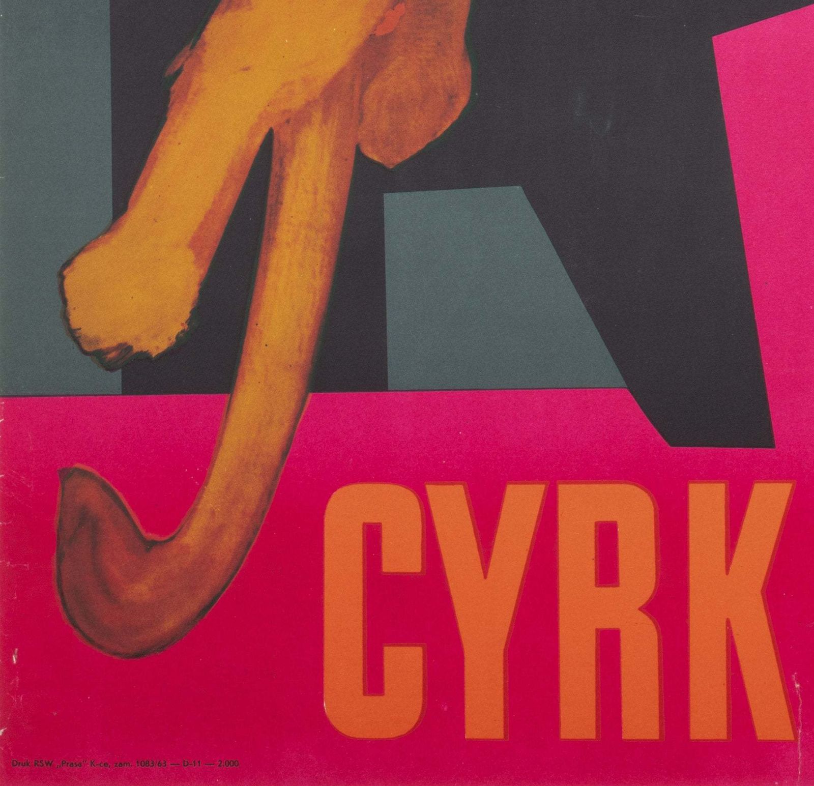 Circus Leaping Lioness 1963 Polish B1 Circus Poster, Tadeusz Jodlowski photo buy
