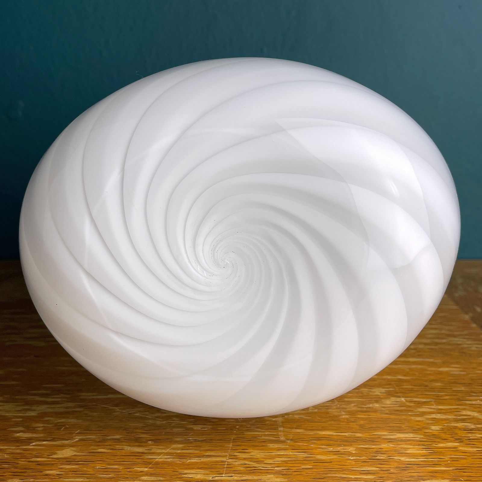 White Swirl Murano Glass Vase Italy 1980s photo buy