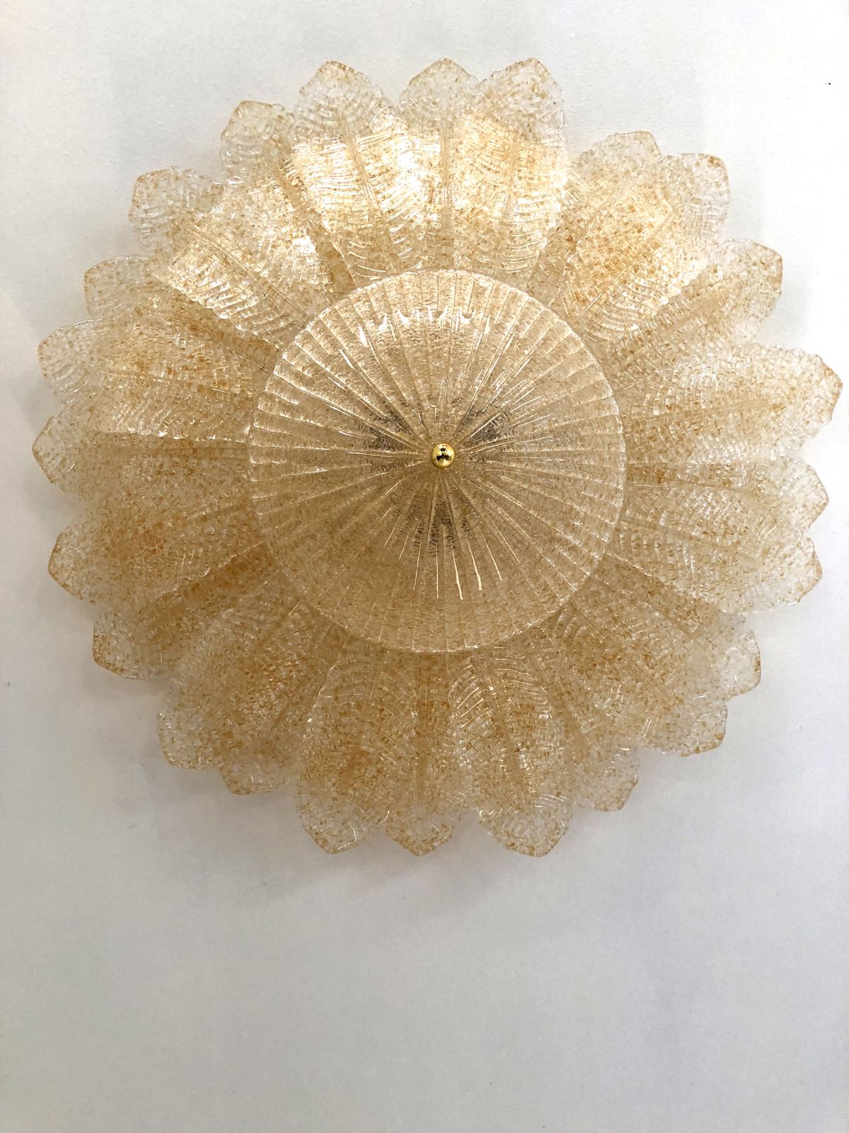 Impressive Murano Glass Sputnik Chandelier Flush Mount Like Mazzega Zuccheri Venini Barovier Style