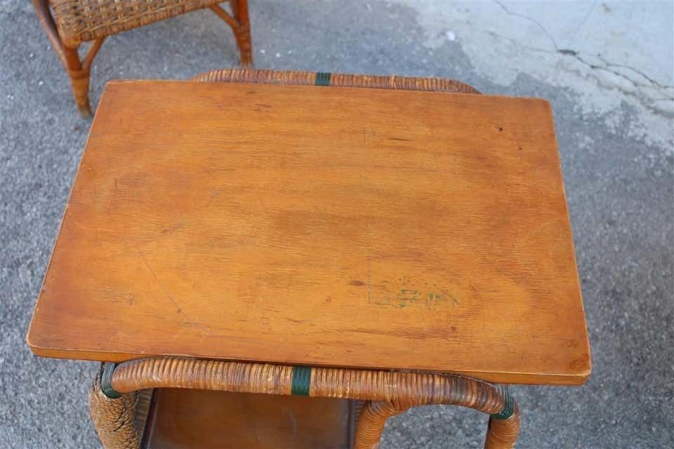 2687.0 Living Room Set In Bamboo And Straw Rope Italy 1950s Chairs With Table photo
