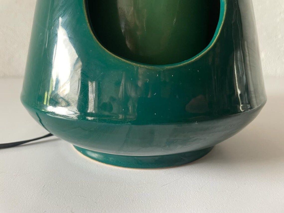 Very Rare Italian Mid Century Modern Green Ceramic Swivel Table Lamp, 1960s, Italy photo buy