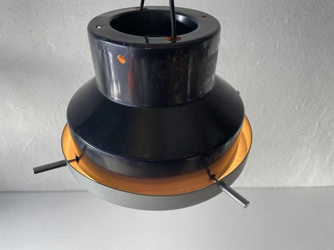 Very Rare Black And White Industrial Flush Mount Light, In Style Of Stilnovo, 1960s, Italy photo 1644.24
