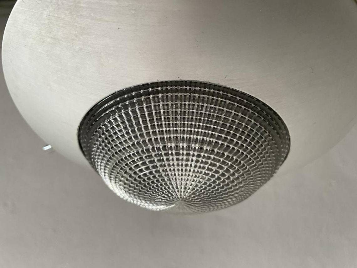 Very Rare Black And White Industrial Flush Mount Light, In Style Of Stilnovo, 1960s, Italy photo buy