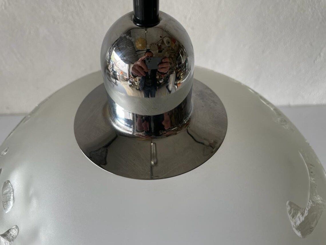 Peill Und Putzler 3 Dimensional Artwork On Heavy Glass Rare Ceiling Lamp, 1970s, Germany photo vintage
