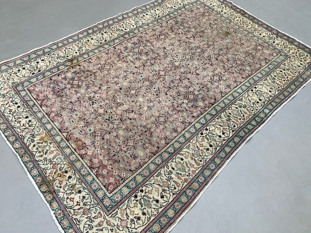 Vintage Turkish Rug 220x150 Cm Shabby Carpet Central Anatolian Medium photo Textiles