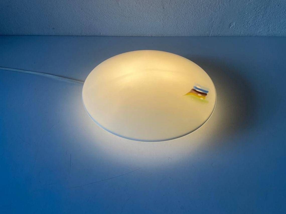 Mushroom White Glass Flush Mount Ceiling Or Wall Lamp By Peill Putzler  1960s  Germany photo Lighting