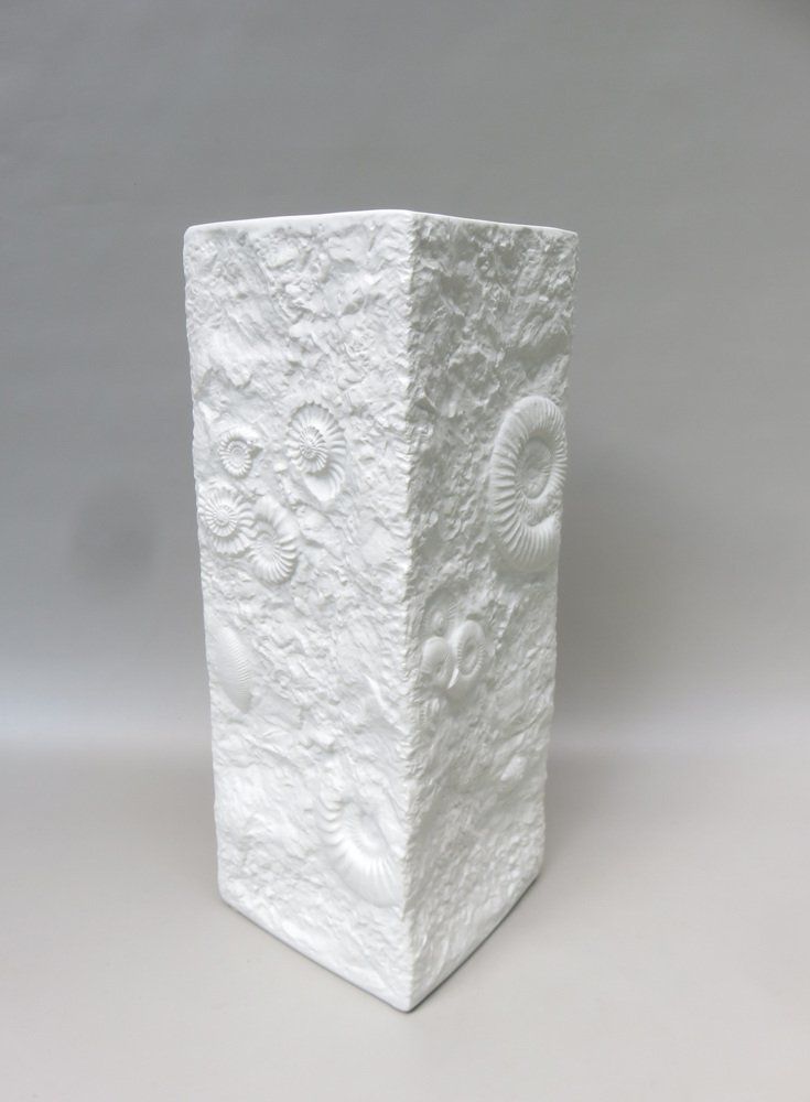 White Bisquit Porzellan Vase From Ak Kaiser, 1970s photo for sale