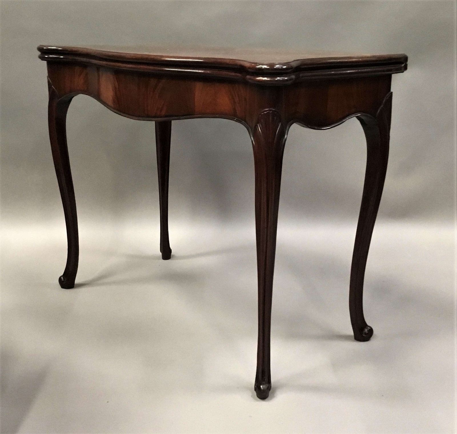 Elegant George III Mahogany Hepplewhite Serpentine Card Table photo furniture