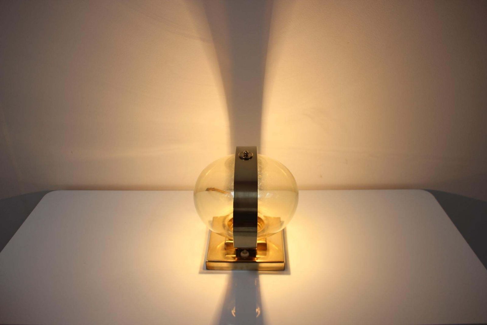 photo vinterior Preciosa Gold Wall Lamp Or Table Lamp / Kamenický šenov, 1970s