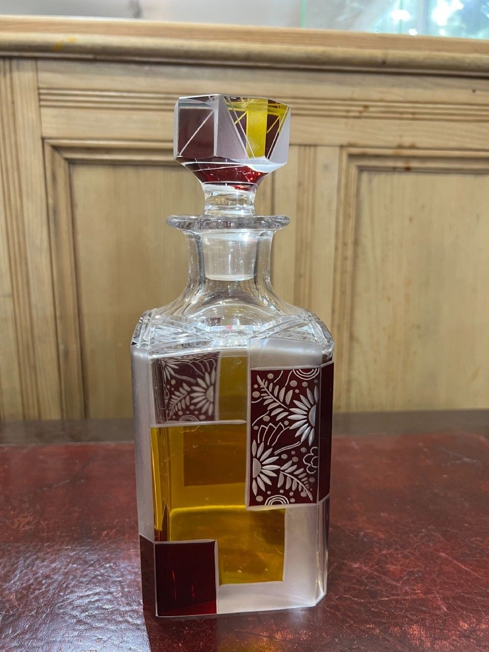 Original Karl Palda Art Deco Decanter Set, Bohemia C.1930. Hand Enamelled Lead Crystal. photo furniture