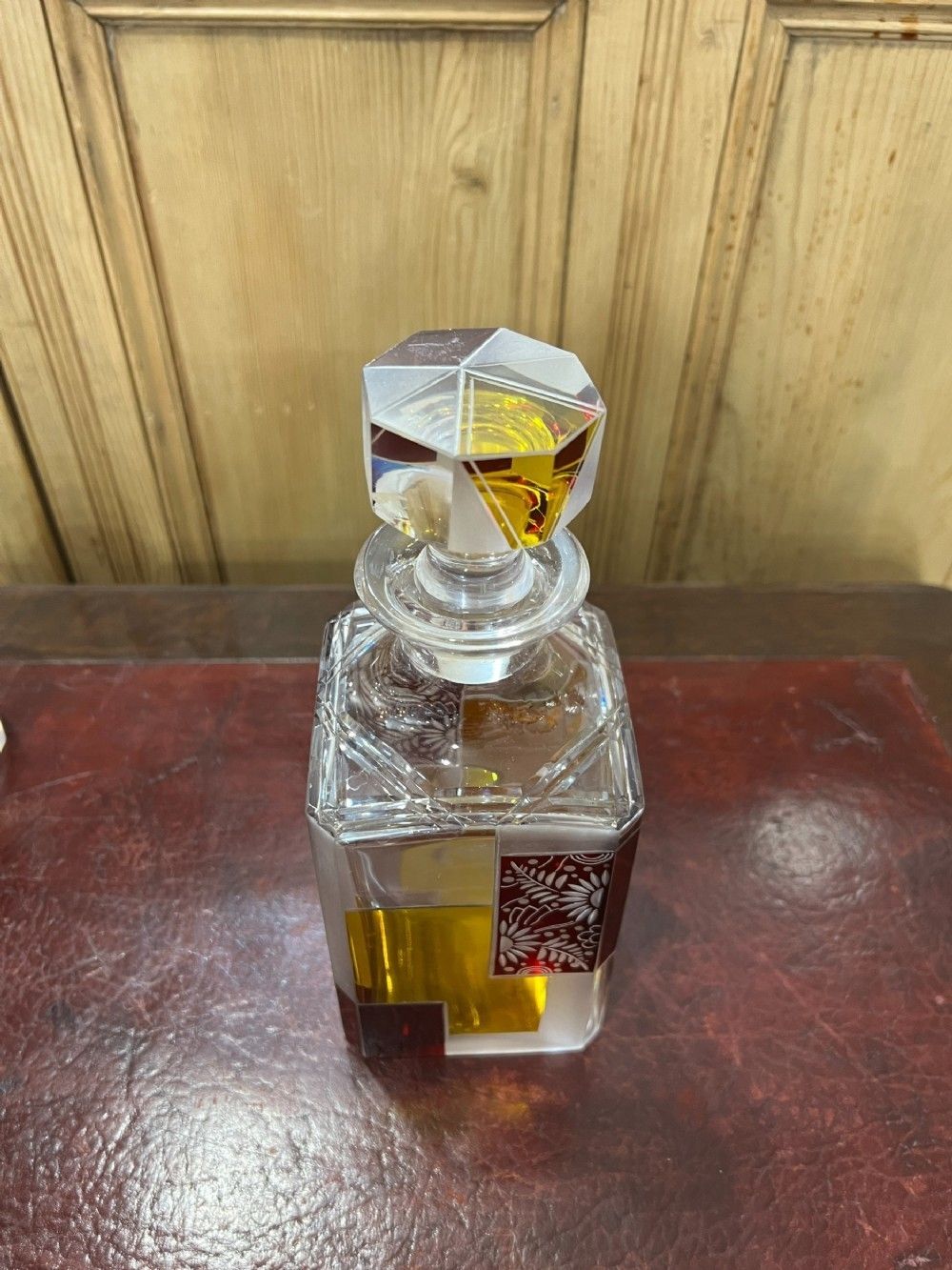 Original Karl Palda Art Deco Decanter Set, Bohemia C.1930. Hand Enamelled Lead Crystal. photo Home Decor