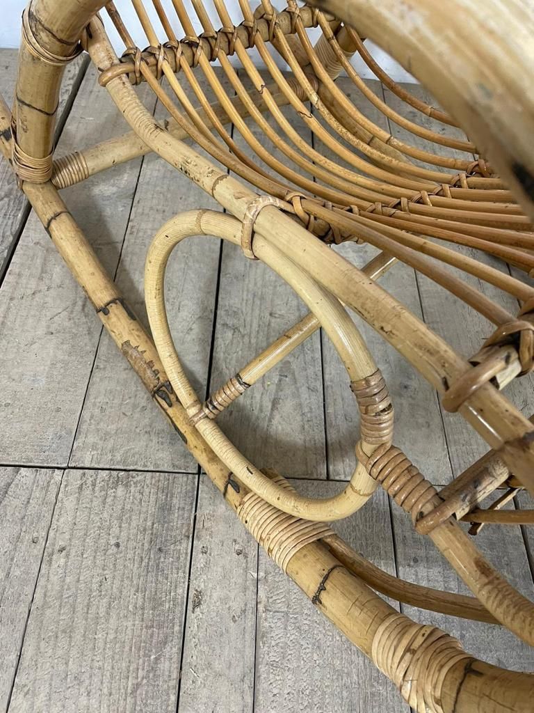 Vintage Franco Albini Bamboo Rocking Chair photo furniture
