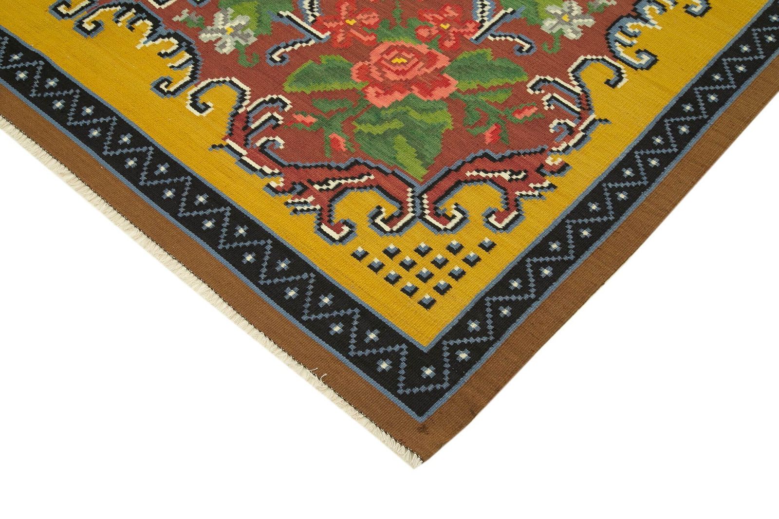 Handmade Vintage Moldovian Rose Kilim Rug   295 X 198 Cm photo Textiles