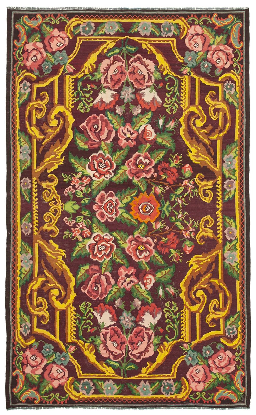 Black Vintage Moldovan Kilim Rug 202 X 320 Cm