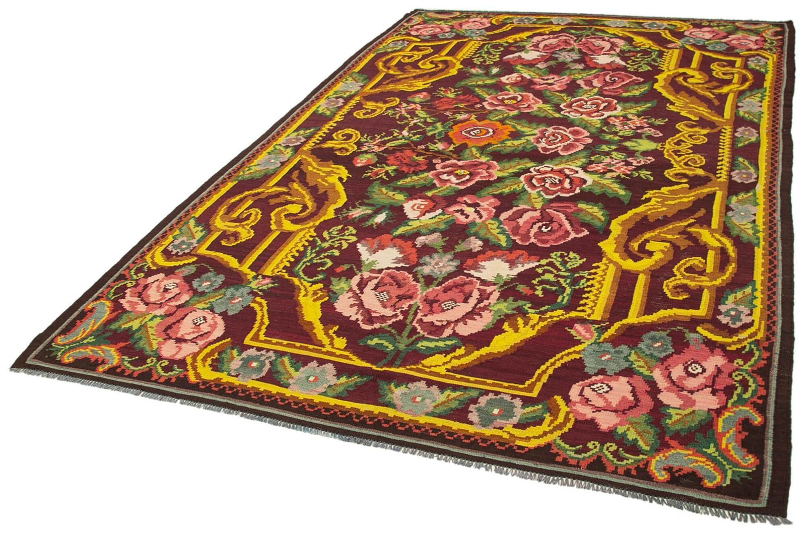 Black Vintage Moldovan Kilim Rug 202 X 320 Cm photo for sale