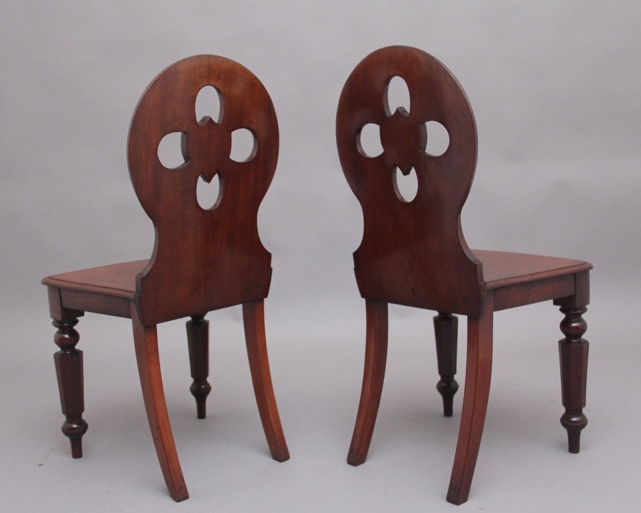 Pair Of 19th Century Antique Mahogany Hall Chairs photo 1280.0