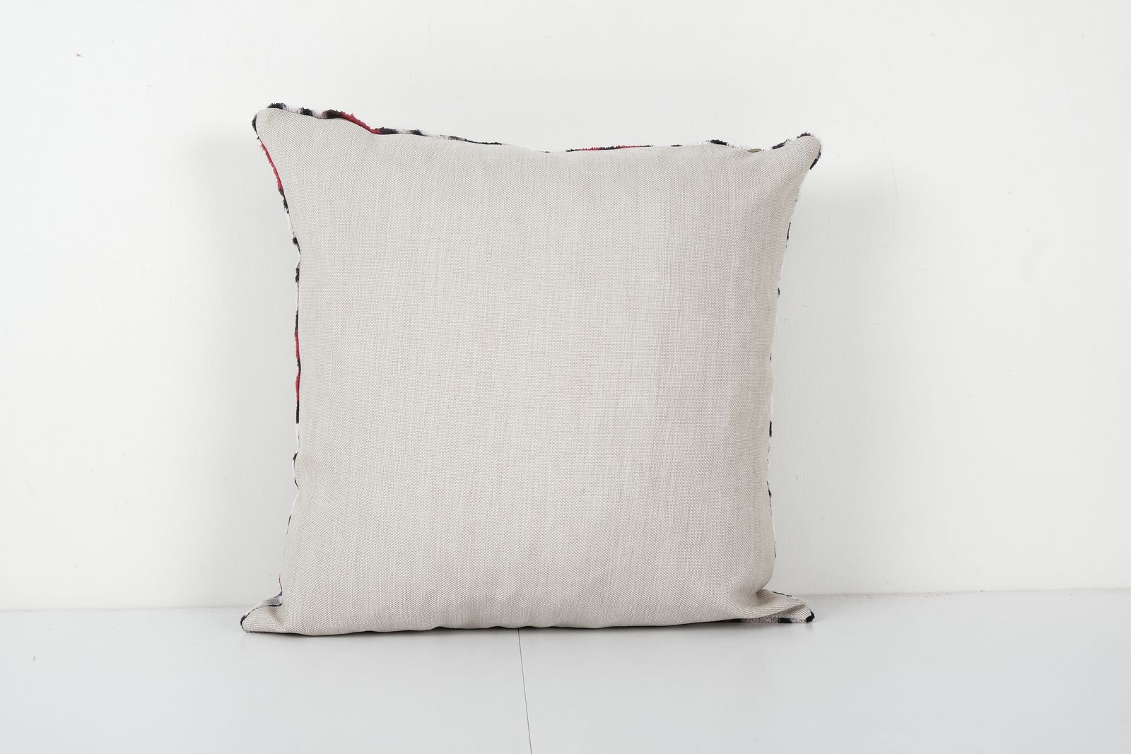 Red Polka Dot Ikat Velvet Pillow   Square Silk Velvet Cushion Cover   Simple And Plain Ikat Pillowcase 18'' X 18'' photo Textiles