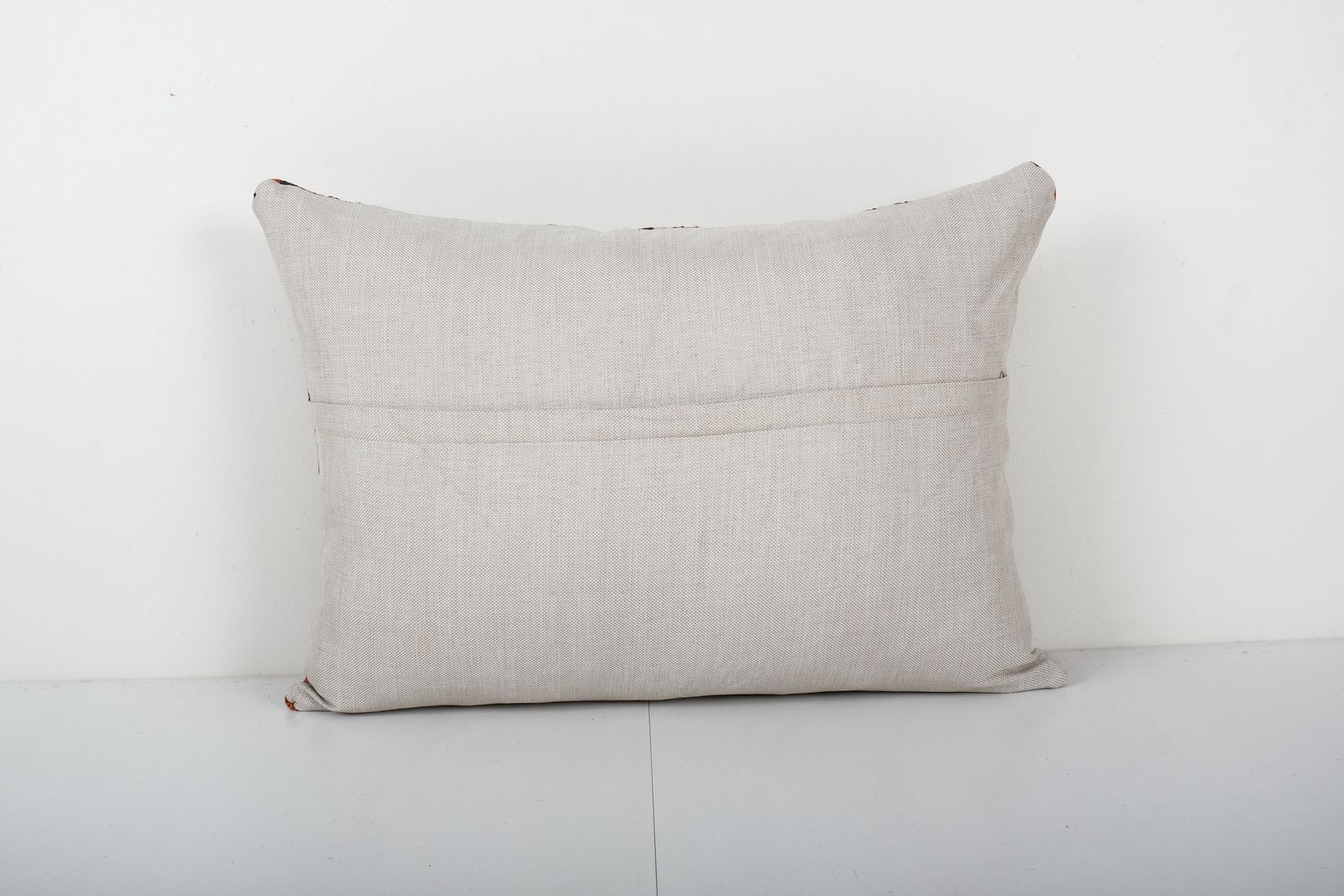 Striped Turkish Kilim Pillow Cover, Bohemian Wool Pillow, Tribal Lumbar Cushion Cover 18'' X 22'' photo for sale