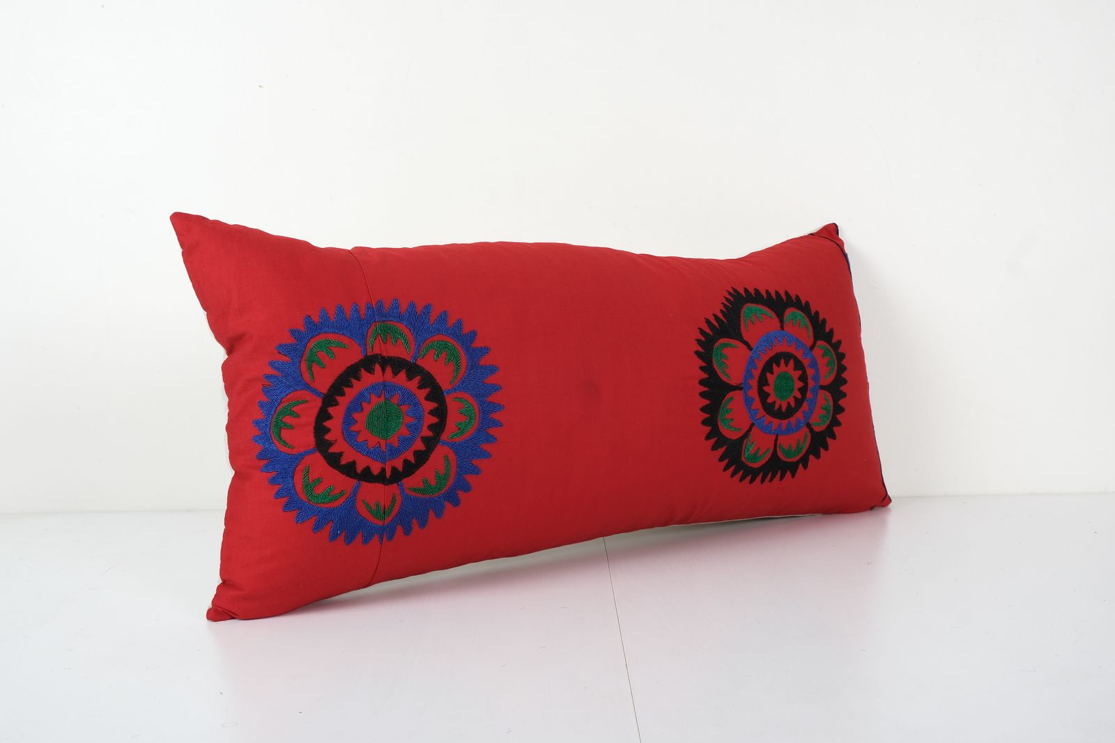 Suzani Body Pillow Fashioned From A Tashkent Suzani, Long Uzbekistan Hippie  14'' X 30'' photo 75.0