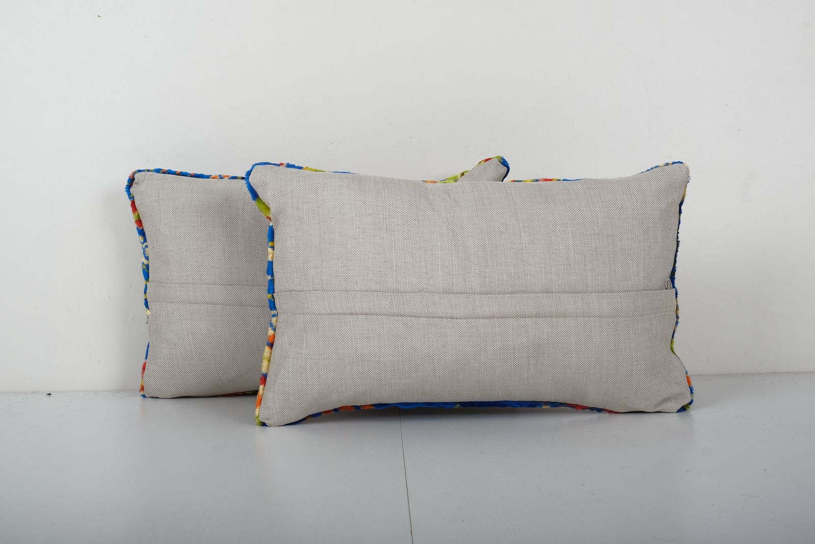 Decorative Pillows Covers, Set Of Two Soft Velvet Silk Pillow, Lumbar Ethnic Cushion Cover 12'' X 19'' photo vinterior