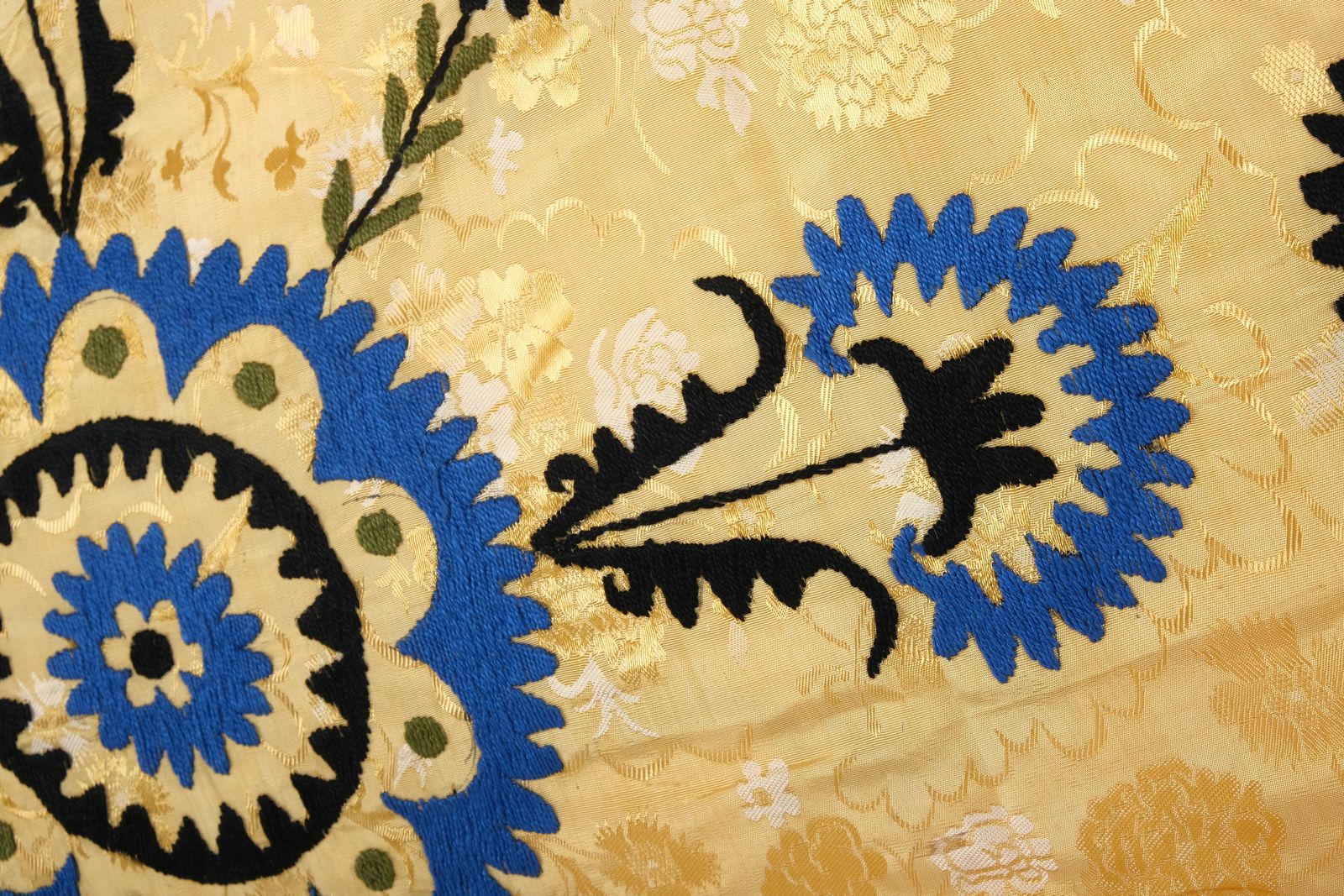 Body Pillow Fashioned From A Mid 20th Century Tashkent Suzani, Extra Long Samarkand Cushion 24'' X 43'' photo Textiles