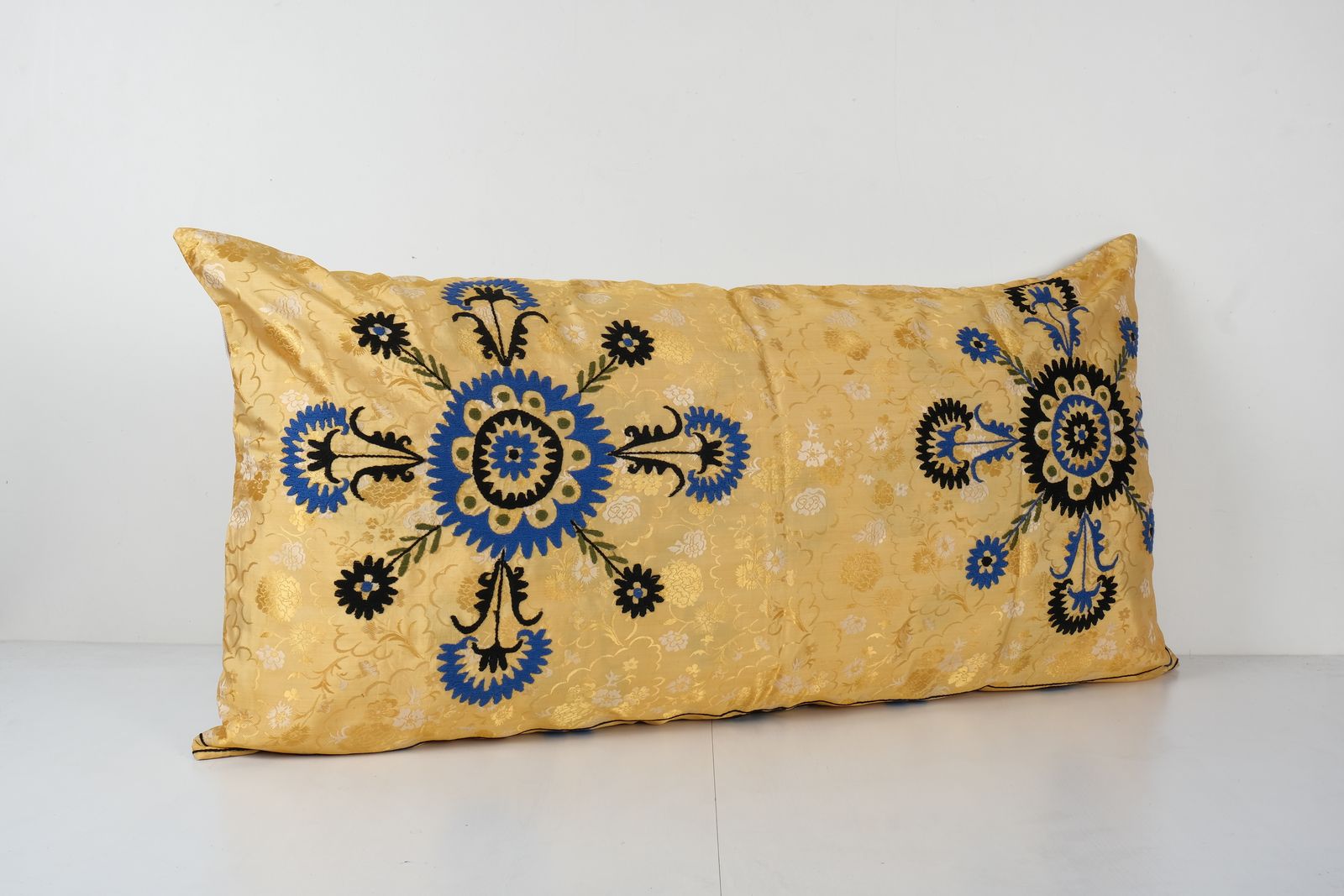 Suzani Body Pillow Fashioned From A Tashkent Suzani, Extra Long Samarkand Cushion Cover 23''X43'' photo furniture