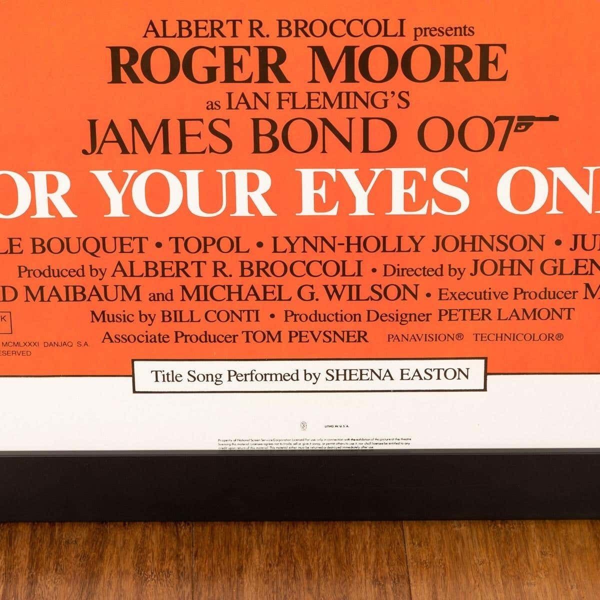 Art Original James Bond 'For Your Eyes Only' Poster, C.1981 photo