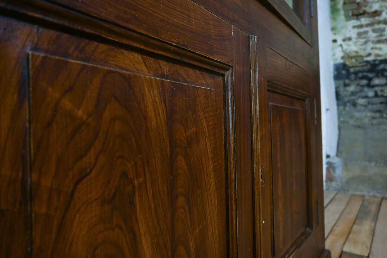 photo furniture Tall 19th Century French Glazed Faux Bois Rosewood Cabinet