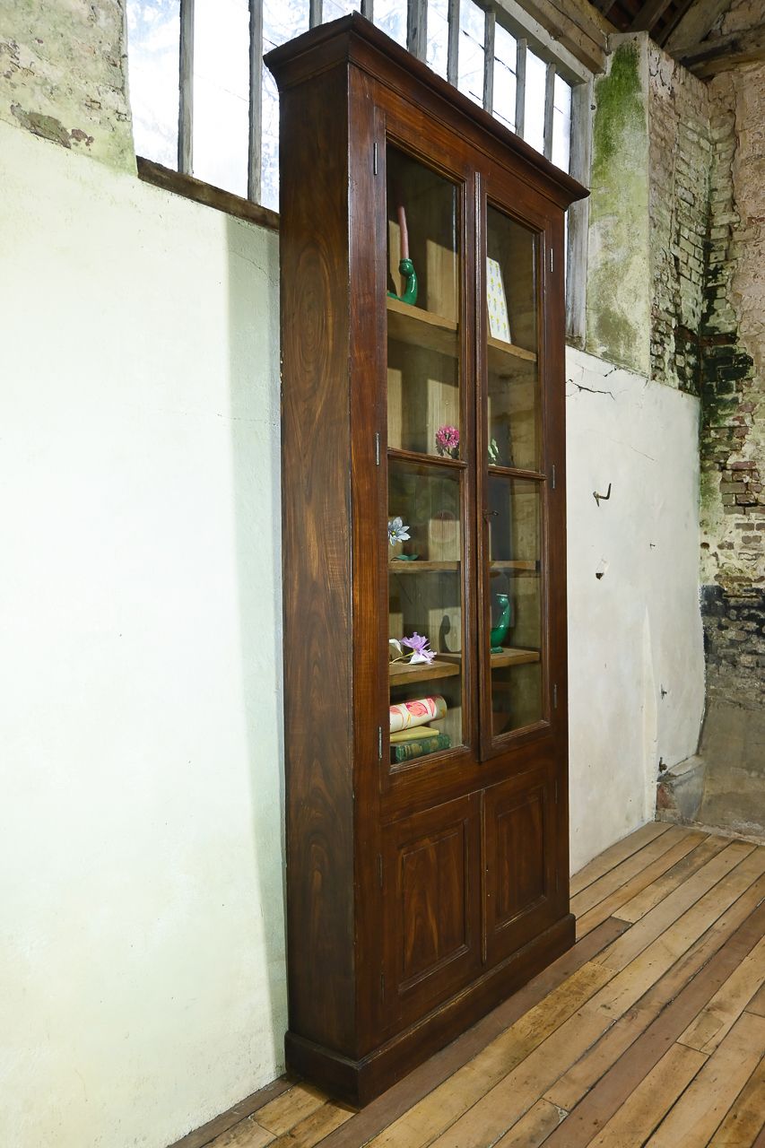 photo vinterior Tall 19th Century French Glazed Faux Bois Rosewood Cabinet