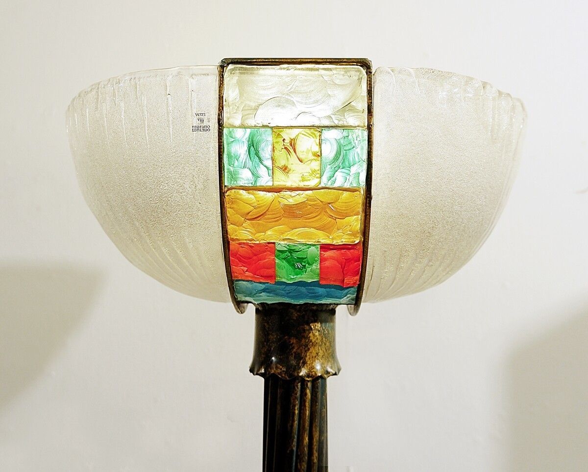 Mid Century Modern Poliarte Style Floor Lamp In Murano Glass photo furniture