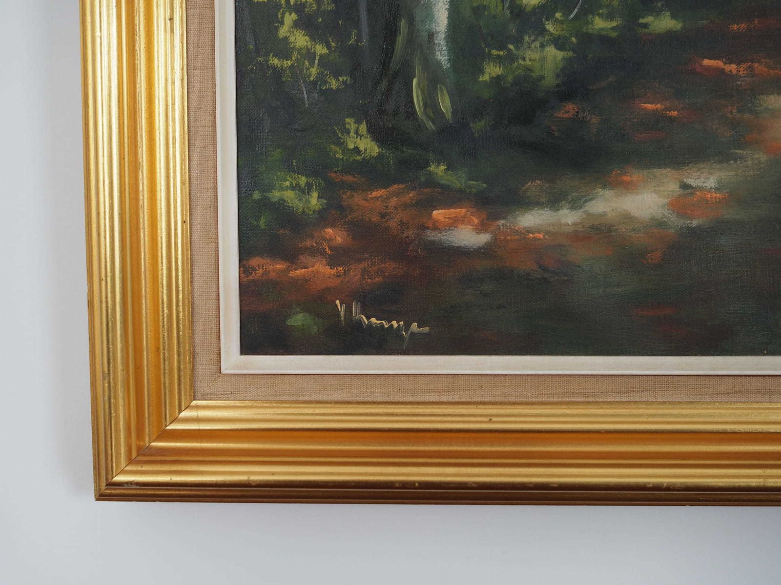 Painting „The Forest Road”, Scandinavian Design, 1970s photo Art