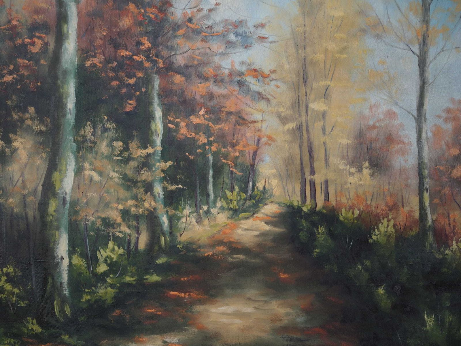 Painting „The Forest Road”, Scandinavian Design, 1970s photo 589.0
