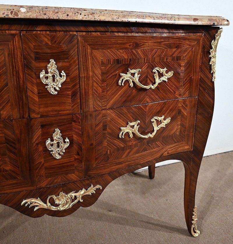 photo furniture Chest Of Drawers In Precious Wood, Stamped P. Migeon, Louis XV Period – 1st Part Of The 18th Century