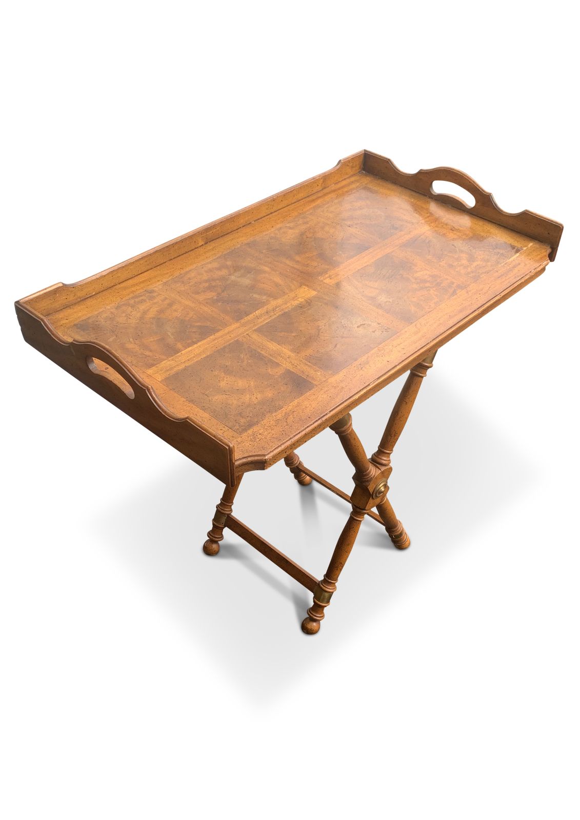 Butler's Tray With Stand A Faux Bamboo & Brass X Frame Stand By Cambrg Mid Century Modern Ol photo Furniture