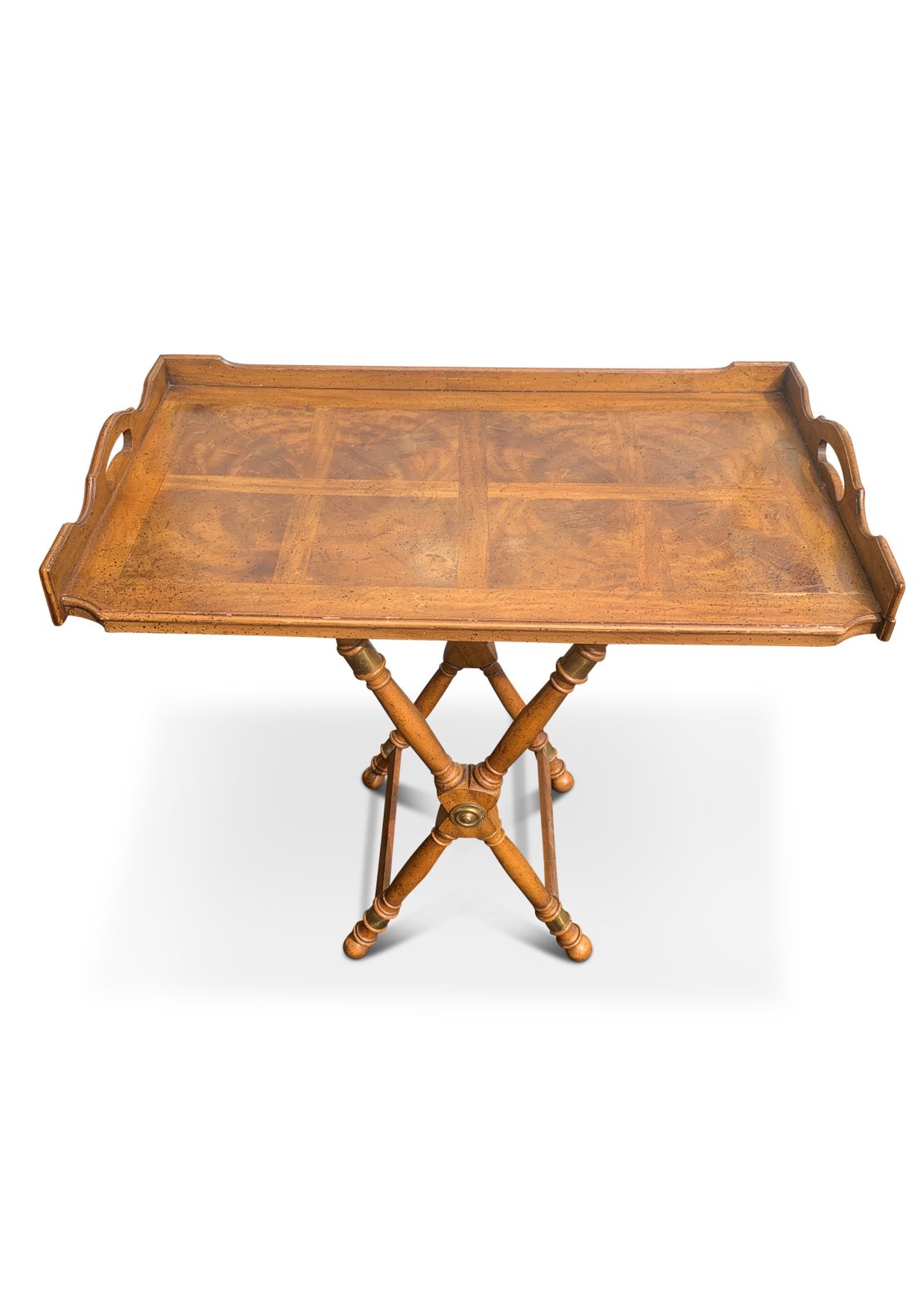 Butler's Tray With Stand A Faux Bamboo & Brass X Frame Stand By Cambrg Mid Century Modern Ol photo vinterior