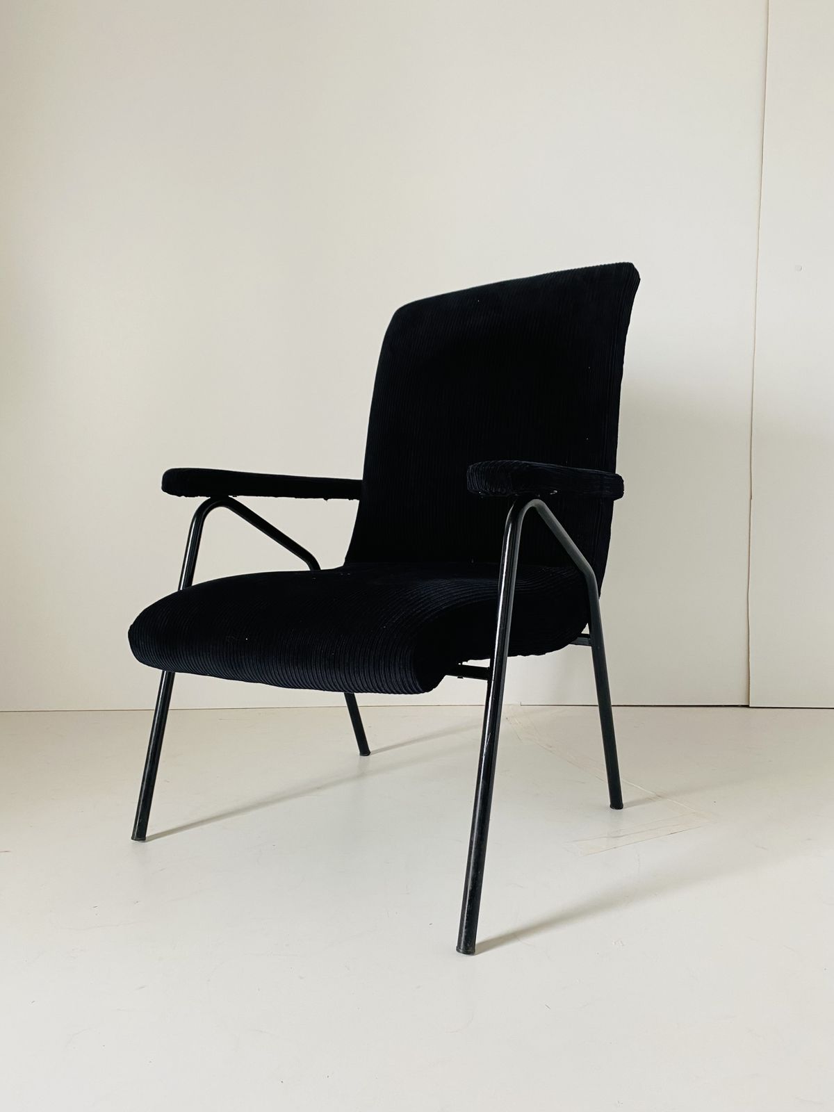 1960s Black Velvet Vintage Armchair photo for sale