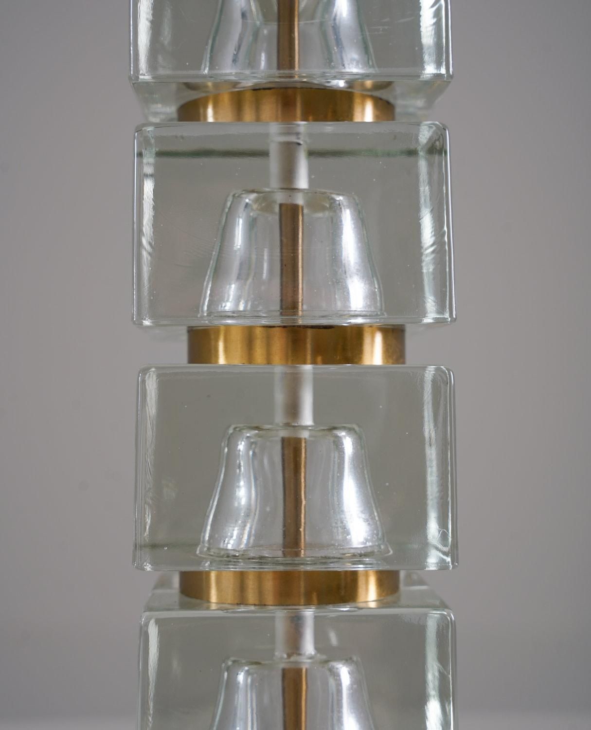 Pair Of Swedish Mid Century Table Lamps In Glass And Brass photo furniture