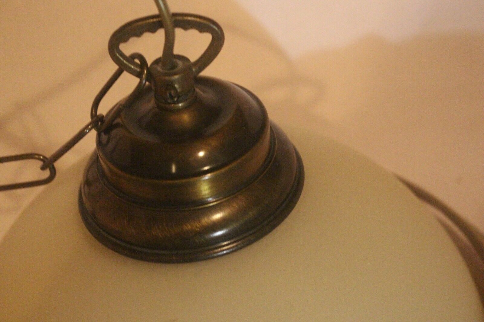 Italian Vtg Metal And Glass Ceiling Light Chandelier Pendant Lamp photo buy