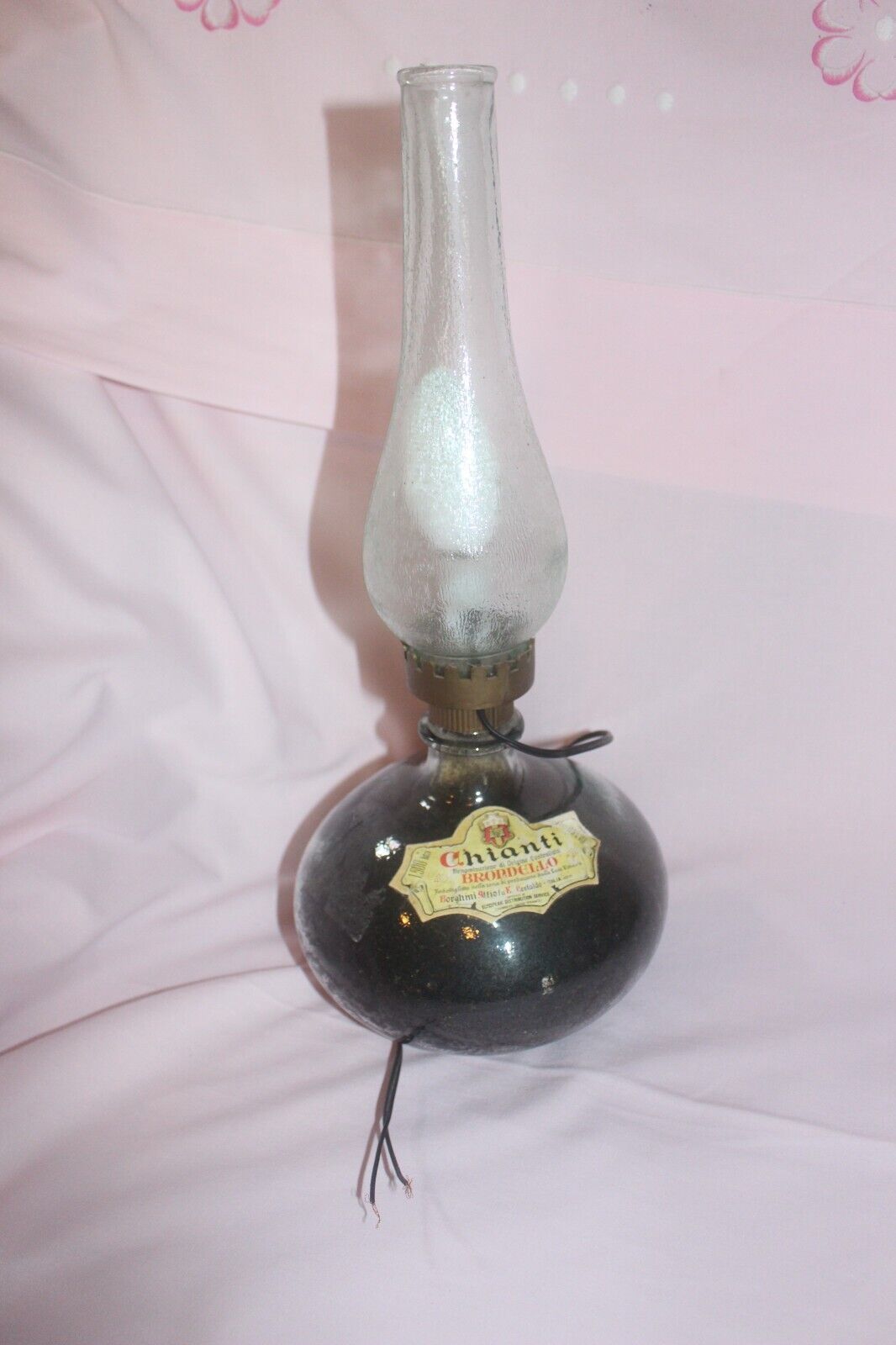 Italian Vintage Table/Desk Light Glass Bottle And Chimney Glass Shade Oil Lamp photo Lighting
